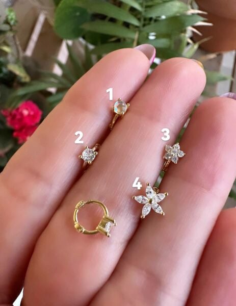 925 Ayar Gümüş  Halka Tragus Piercingleri-Çapı 6 mm