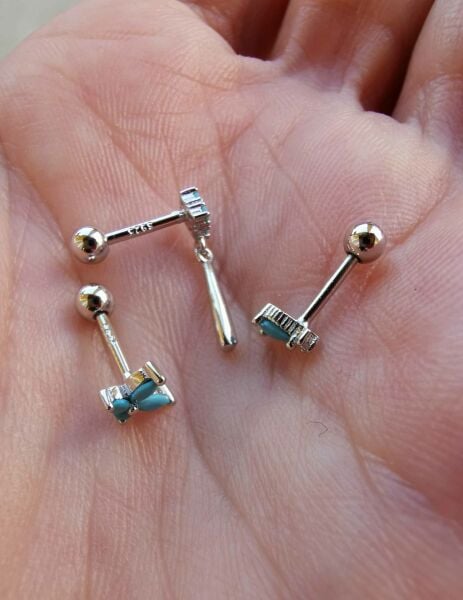 925 Ayar Gümüş Kıkırdak ve Tragus Piercingleri