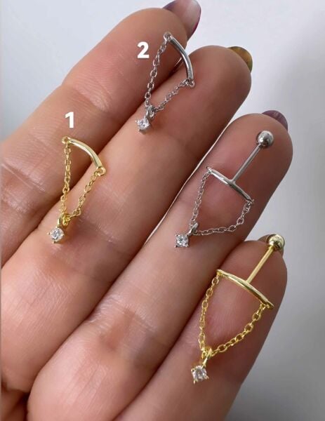 925 Ayar Gümüş Kıkırdak ve Tragus Piercingleri