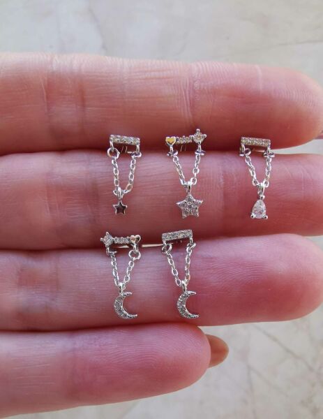 925 Ayar Gümüş Kıkırdak ve Tragus Piercingleri