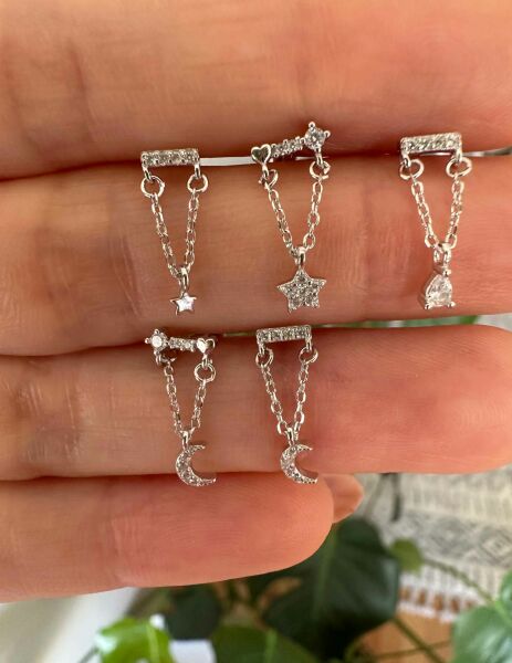 925 Ayar Gümüş Kıkırdak ve Tragus Piercingleri