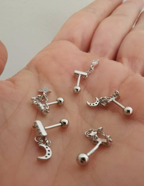 925 Ayar Gümüş Kıkırdak ve Tragus Piercingleri