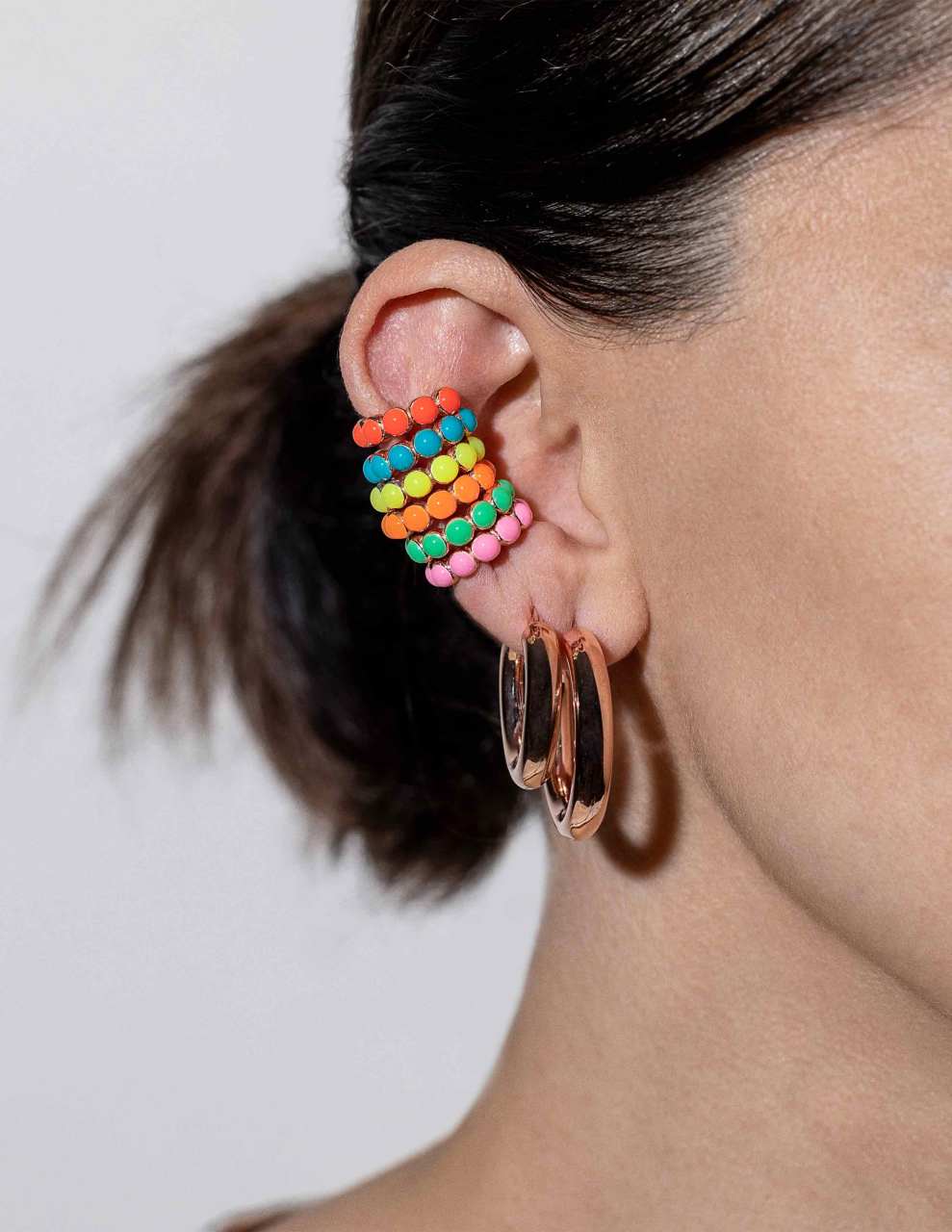 Top Mineli Kıkırdak Earcuff Küpe