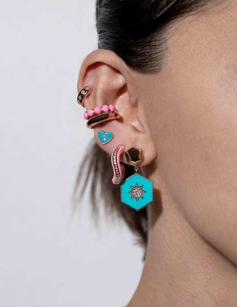Top Mineli Kıkırdak Earcuff Küpe