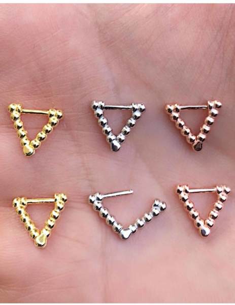 925 Ayar Gümüş Üçgen Kıkırdak ve Tragus Piercing
