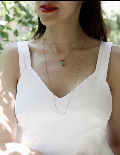 Yeşil Quartz Taşlı Kolye