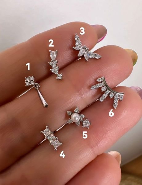 925 Ayar Gümüş Kıkırdak ve Tragus Piercingleri