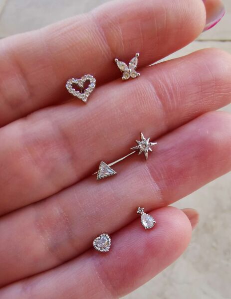 925 Ayar Gümüş Kıkırdak ve Tragus Piercingleri