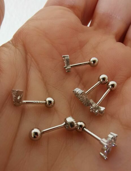925 Ayar Gümüş Kıkırdak ve Tragus Piercingleri