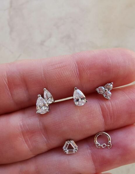 925 Ayar Gümüş Kıkırdak ve Tragus Piercingleri