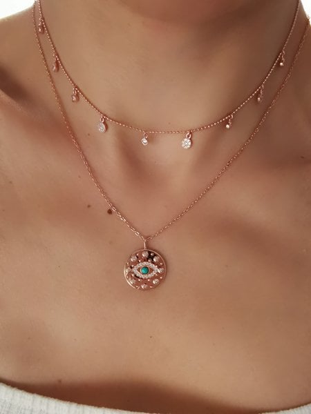 Taş Sallantılı Choker Kolye-İthal