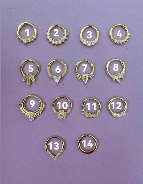 925 Ayar Gümüş Halka Kıkırdak Piercingleri
