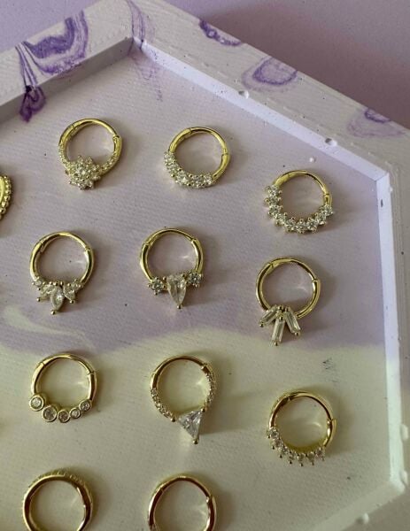 925 Ayar Gümüş Halka Kıkırdak Piercingleri
