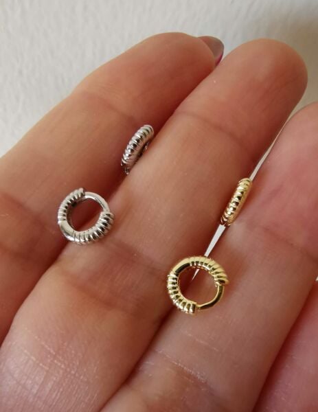 925 Ayar Gümüş Halka Tragus Piercingleri-Çapı 6 mm.