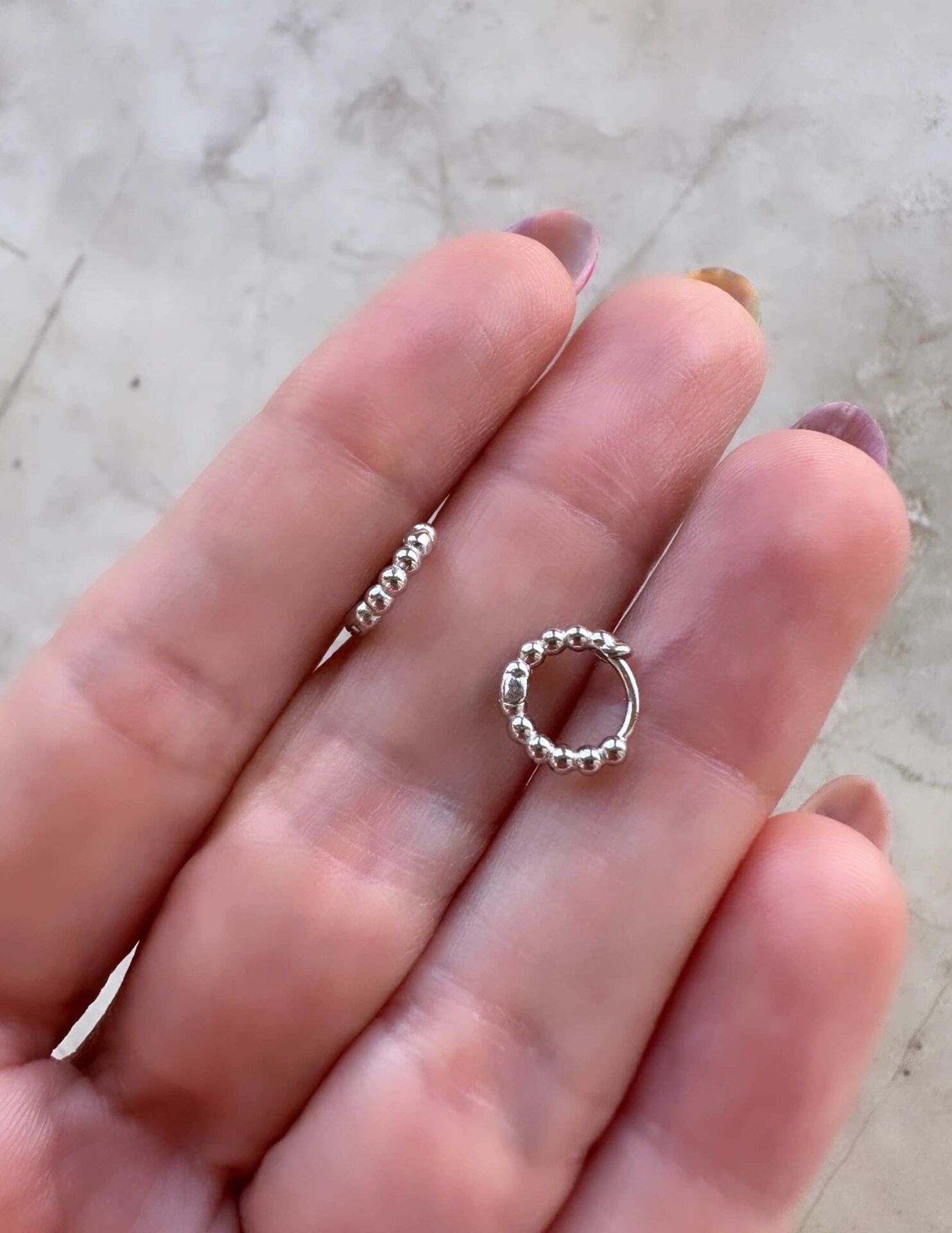 925 Ayar Gümüş Kıkırdak Piercingleri Çapı 8 mm.