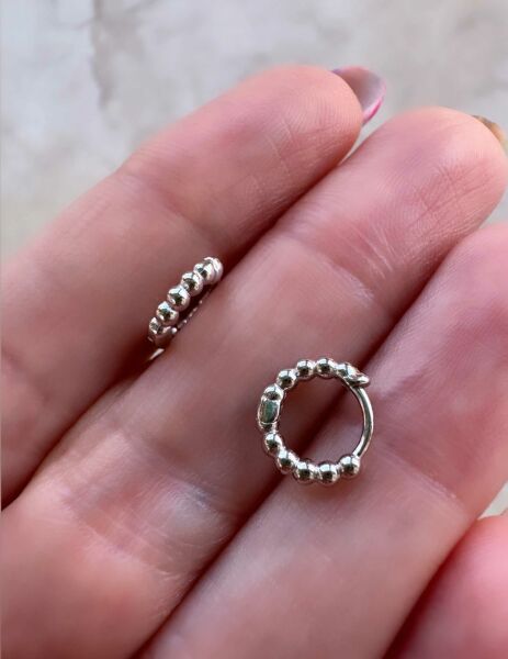 925 Ayar Gümüş Kıkırdak Piercingleri Çapı 8 mm.