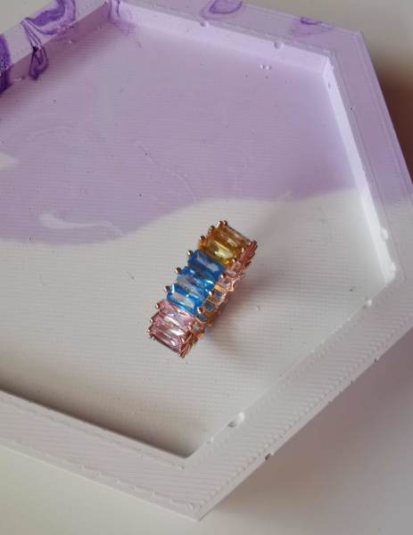 Pastel Baget Taşlı Begi Yüzük