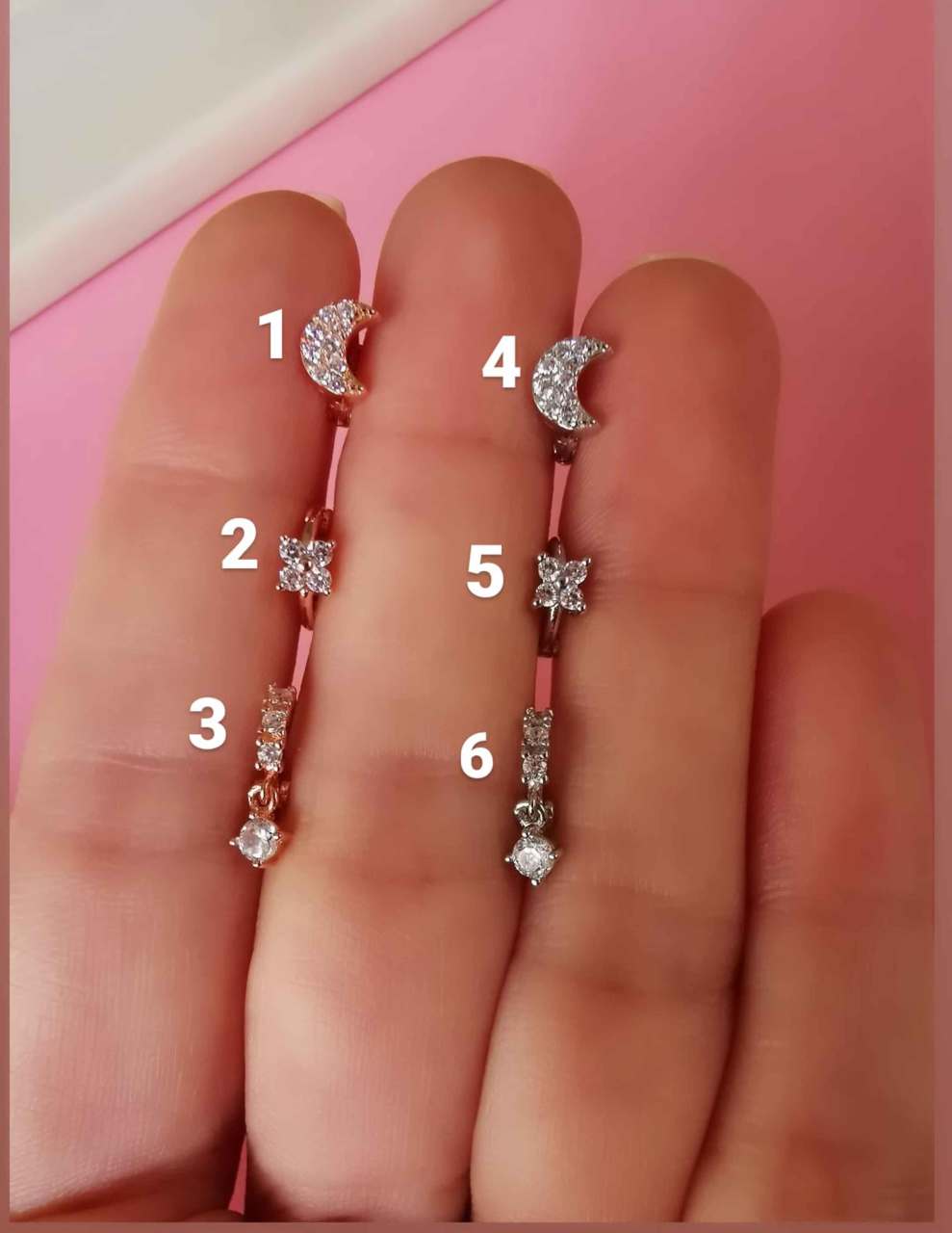925 Ayar Gümüş Halka Tragus Piercingleri-Çapı 6 mm