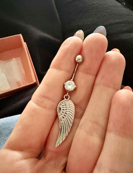 Melek Kanadı Cerrahi Çelik Göbek Piercingi