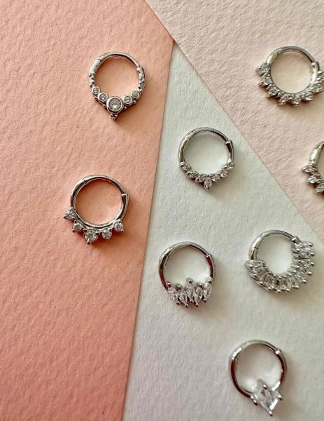 925 Ayar Gümüş Halka Kıkırdak Piercingleri