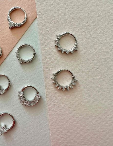 925 Ayar Gümüş Halka Kıkırdak Piercingleri
