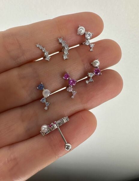 925 Ayar Gümüş Kıkırdak ve Tragus Piercingleri