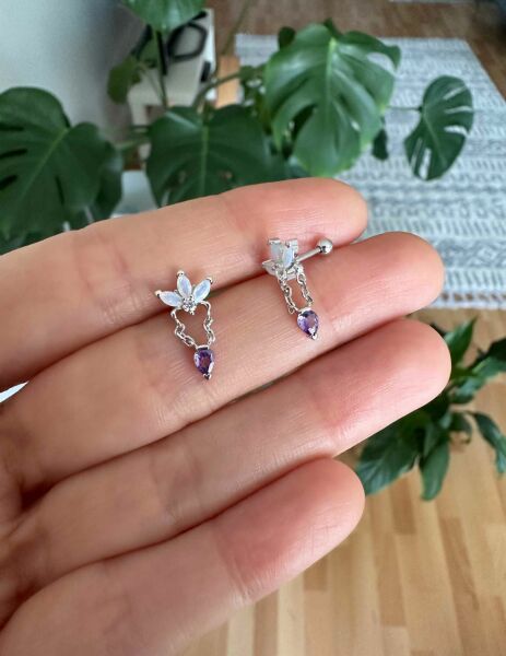 925 Ayar Gümüş Kıkırdak ve Tragus Piercingleri