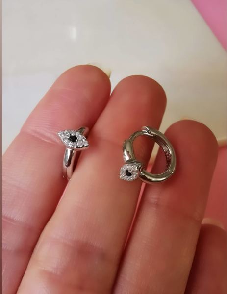 Göz Halka Küpe 1,3 cm-İthal TEK