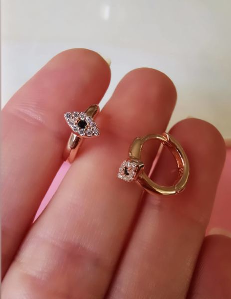 Göz Halka Küpe 1,3 cm-İthal TEK