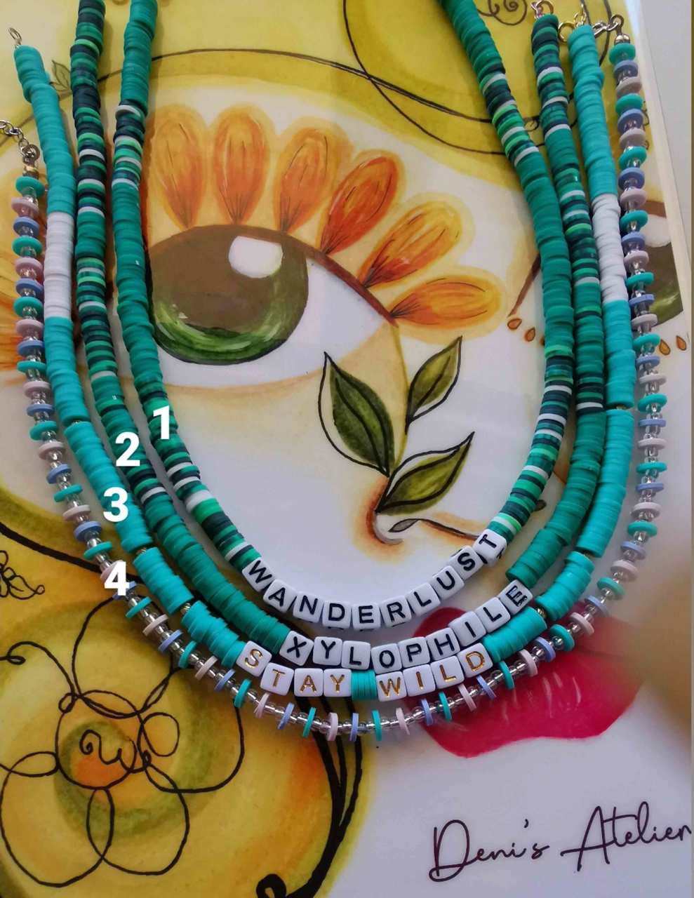Sloganlı Fimo Kolye 925 Ayar Gümüş