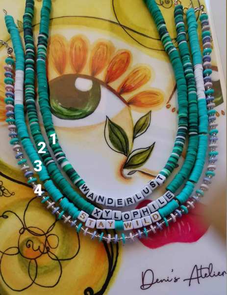 Sloganlı Fimo Kolye 925 Ayar Gümüş