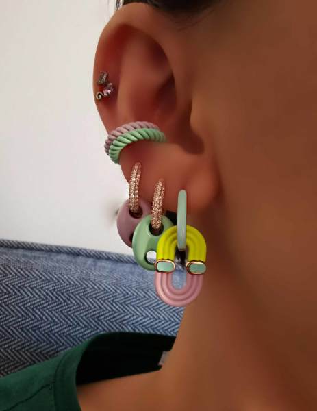 Burgu Pastel Mineli Earcuff