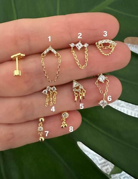 925 Ayar Gümüş Kıkırdak ve Tragus Piercingleri