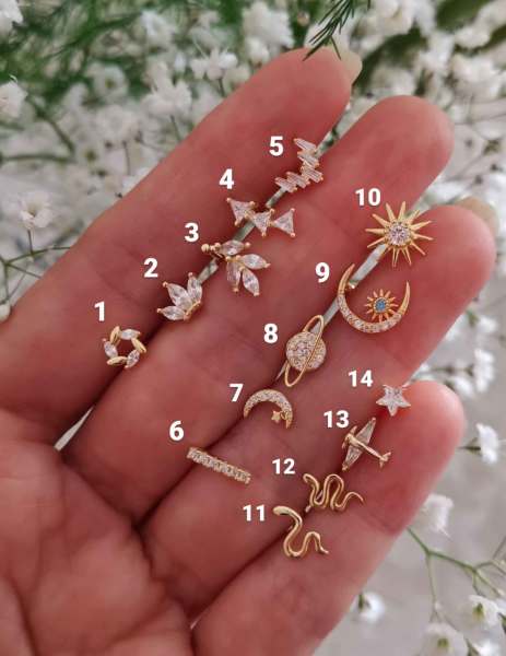 925 Ayar Gümüş Kıkırdak ve Tragus Piercingleri