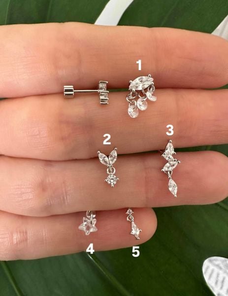 925 Ayar Gümüş Kıkırdak ve Tragus Piercingleri