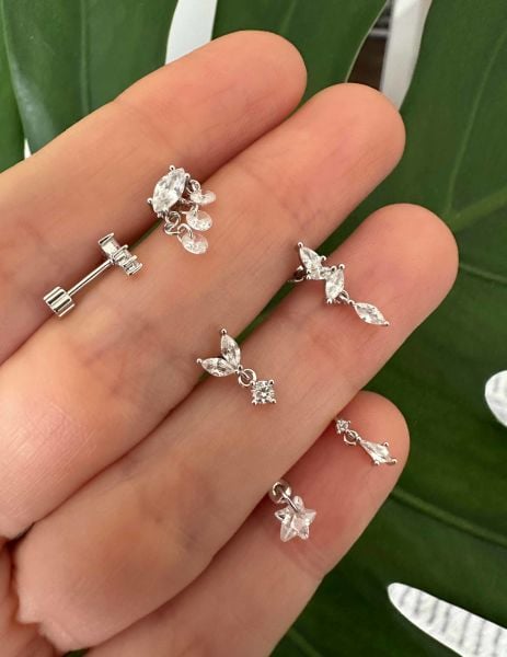 925 Ayar Gümüş Kıkırdak ve Tragus Piercingleri