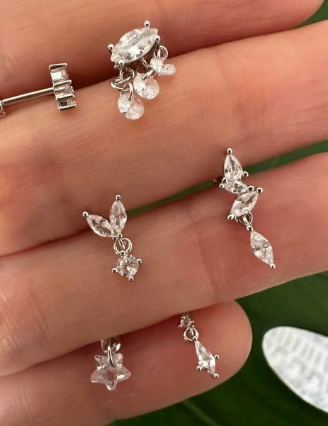 925 Ayar Gümüş Kıkırdak ve Tragus Piercingleri