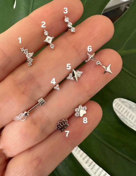 925 Ayar Gümüş Kıkırdak ve Tragus Piercingleri