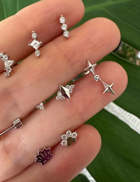 925 Ayar Gümüş Kıkırdak ve Tragus Piercingleri