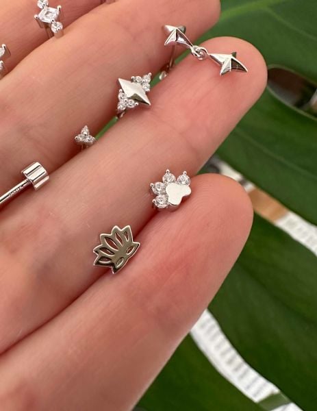 925 Ayar Gümüş Kıkırdak ve Tragus Piercingleri