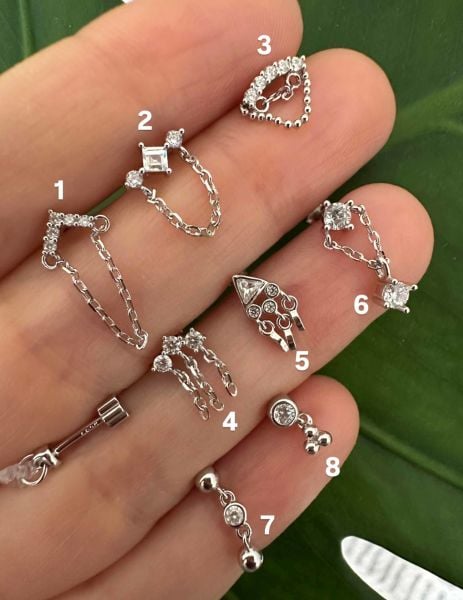 925 Ayar Gümüş Kıkırdak ve Tragus Piercingleri