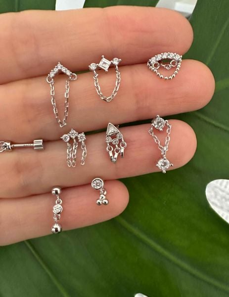 925 Ayar Gümüş Kıkırdak ve Tragus Piercingleri