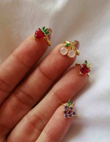 Kiraz Earcuff Küpe (pink)