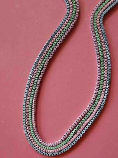 Pastel Renkli Zincir Kolye