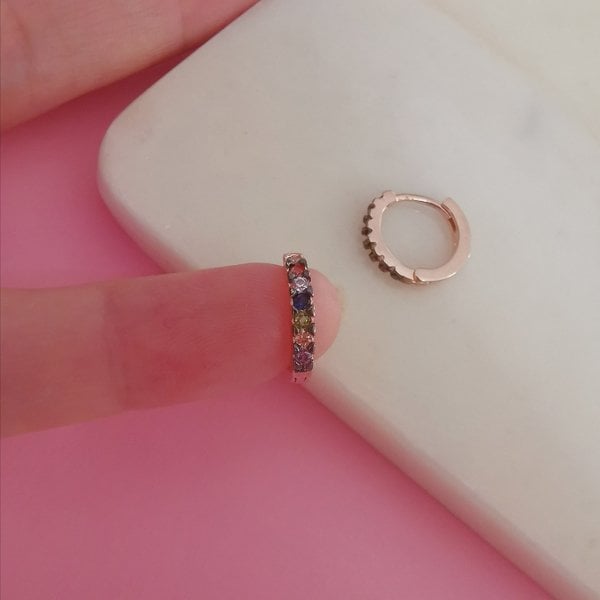 Rainbow Halka Küpe 1,3 cm ÇİFT