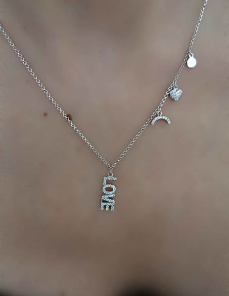 Love Ay Figürlü Kolye -İthal