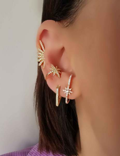 Güneş Earcuff Kıkırdak Küpe-İthal