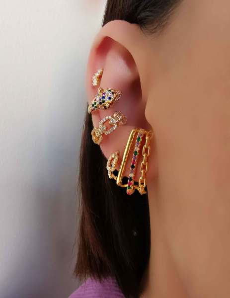 Zincir Earcuff Kıkırdak Küpe-İthal