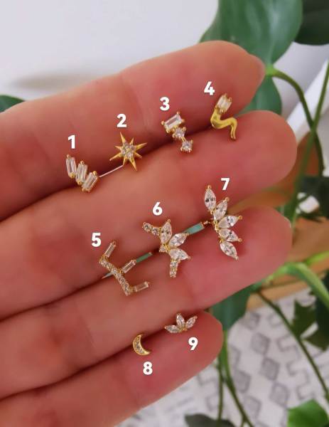 925 Ayar Gümüş Kıkırdak ve Tragus Piercingleri