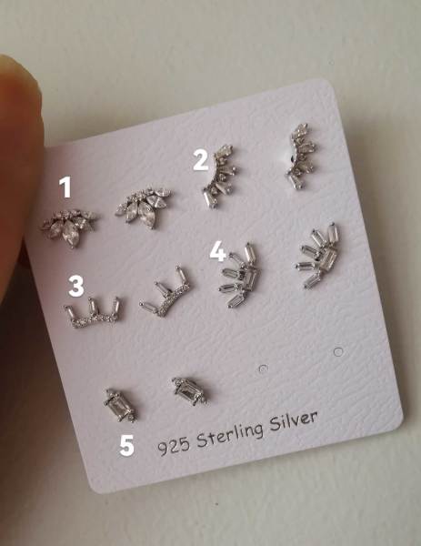 Taşlı Silver Küpe-TEK